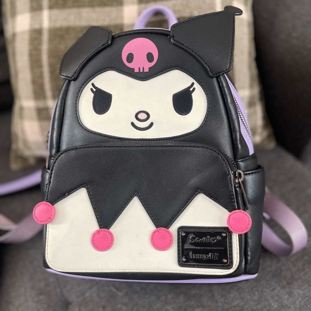 Sanrio Kuromi Backpack - Black, White, and Pink